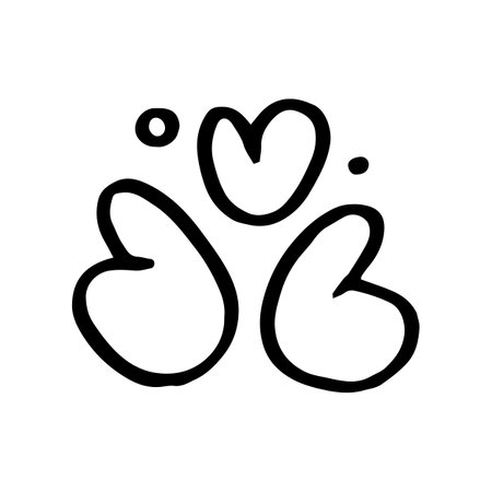 Vector black hand drawn heart icon.のイラスト素材