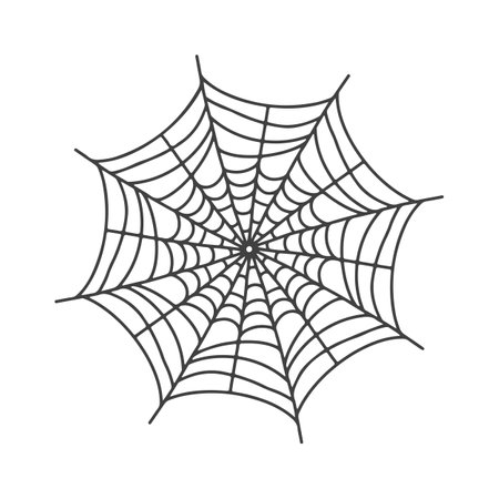 Vector Spider web icon on white for halloween.のイラスト素材