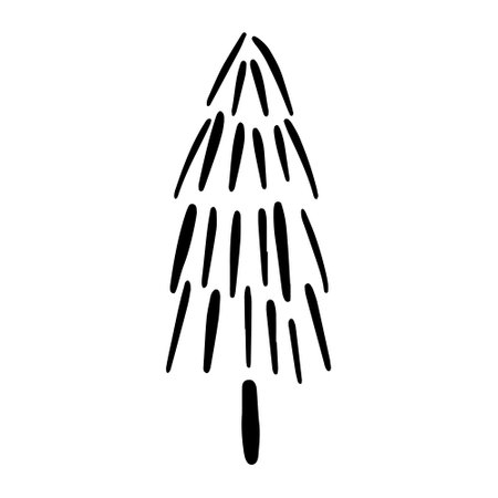 Vector Christmas tree outline icon.のイラスト素材