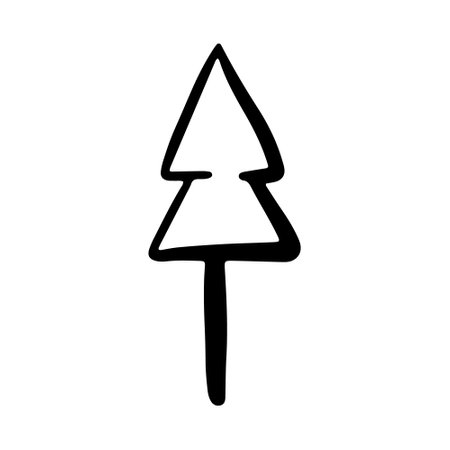 Vector Christmas tree outline icon.のイラスト素材