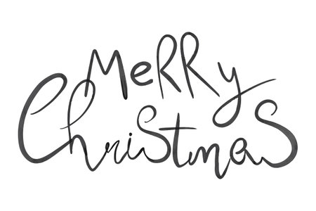 Merry Christmas vector text Calligraphic Lettering design card template. Creative typography for Holiday Greeting Gift Poster. Calligraphy Font style Banner.のイラスト素材