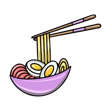 Vector Ramen Flat Design Japan Iconのイラスト素材