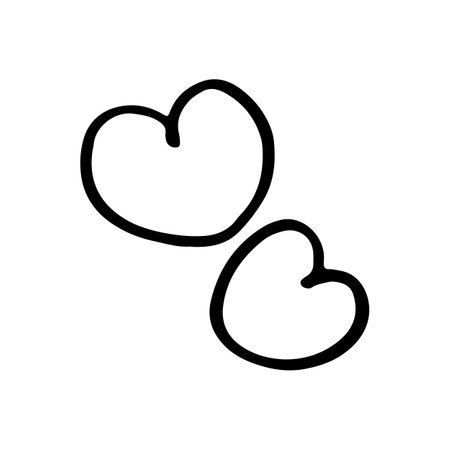 Vector icon of two hearts drawn in one line. Illustration for valentines day.のイラスト素材