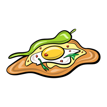 Catrachitas a popular Honduran snack deep-fried tortilla chips topped with hot sauce, cheese, and mashed refried beans.のイラスト素材