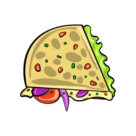 A mexican special dish, taco flat iconのイラスト素材