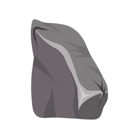 Gray cobblestone. Element of nature and mountains. Items for decoration and background. Flat cartoonのイラスト素材