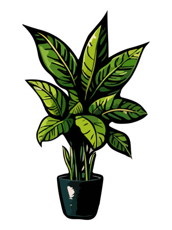 Cartoon flat different indoor potted decorative houseplants for interior homeのイラスト素材