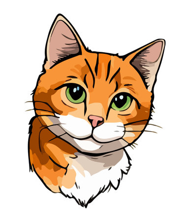 Cartoon cat character. Kitten vector breed.のイラスト素材