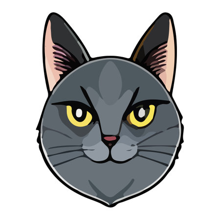 Cartoon cat character. Kitten vector breed.のイラスト素材