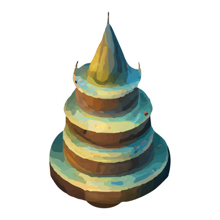 Pyramidal figure on a pedestal, 3D rendering, awards ceremonyのイラスト素材