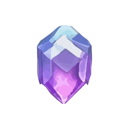 Violet diamond or amethyst. Realistic vector illustrationのイラスト素材