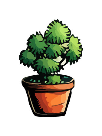 Cartoon flat different indoor potted decorative houseplants for interior homeのイラスト素材