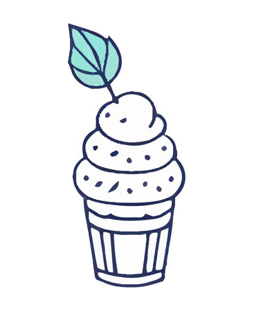 Ice cream. Simple image. Vector illustration for coloring bookのイラスト素材