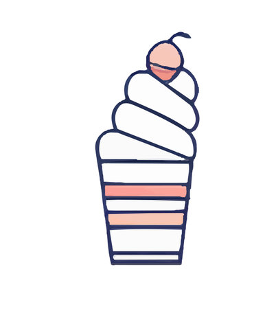 Ice cream vector icon. Line vector icon isolated on white background ice cream .のイラスト素材