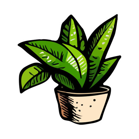 Cartoon flat different indoor potted decorative houseplants for interior homeのイラスト素材