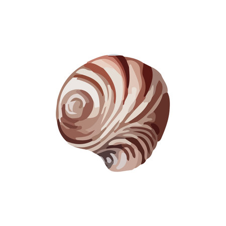 Vector Seashell watercolor illustration. Hand drawn underwater element design. Artistic vector marine design element. Illustration for greeting cards, printing and other design projects.のイラスト素材