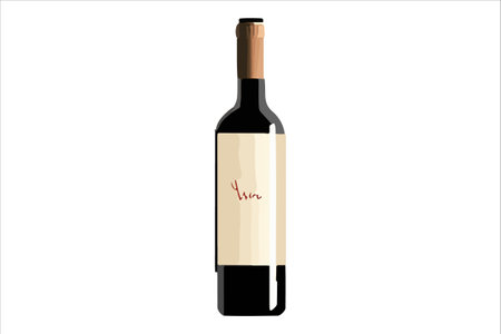 Vector wine watercolor bottle isolated on transparent background.のイラスト素材