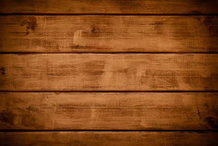 Wooden brown horizontal boards. Front view with copy space. Background for designの写真素材