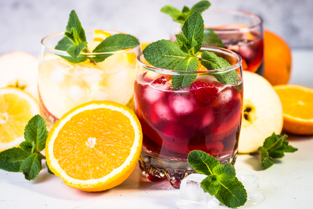 Sangria set alcohol iced drink.の写真素材