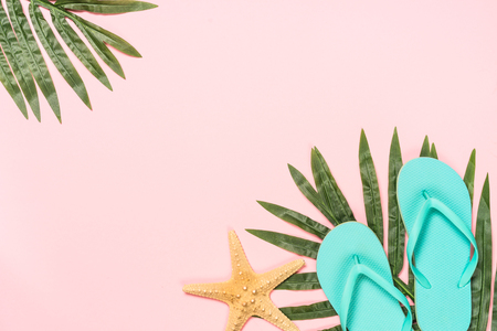 Summer travel holiday vacation background flat lay.の写真素材