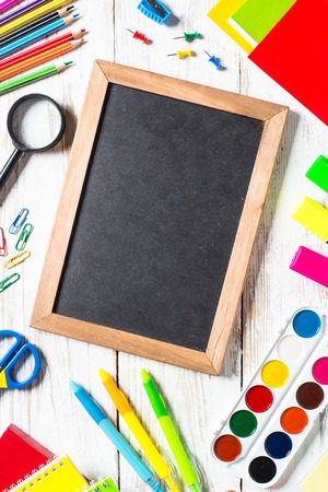 School and office supplies on white.の写真素材
