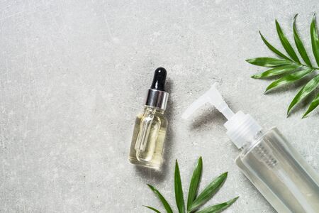 Hyaluronic acid and hyaluronic gel on stone table.の写真素材