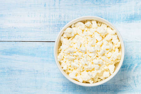 Curd or cottage cheese in white plate.
