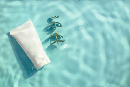 Serum bottle under water.の写真素材