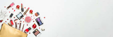 Make up products at white background.の写真素材