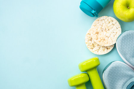 Fitness, workout, healthy lifestyle and clean eating conceptの写真素材