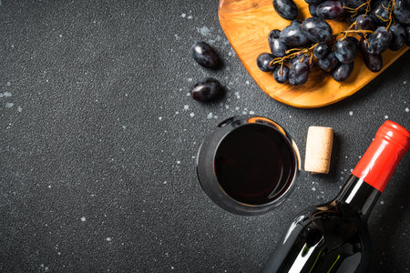 Red Wine at black background.の写真素材