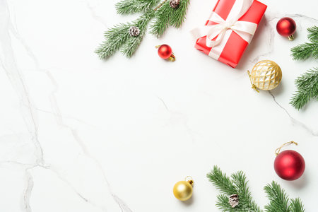 Christmas greeting card on white background.の写真素材