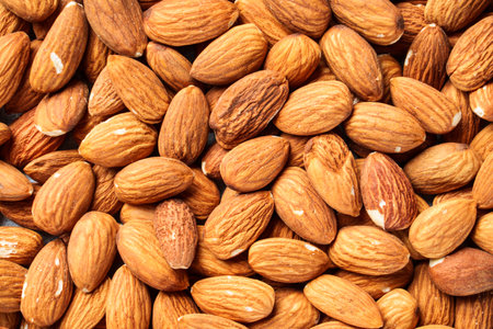 Almond nuts background.の写真素材