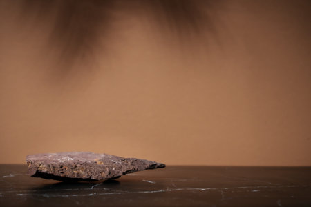 Background with stone podium and dark shadows.の写真素材