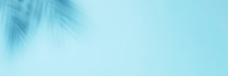 Art background with palm shadows on green. Long banner format for web design.の写真素材