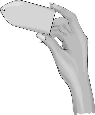 Vector icon hand with manicure nail designのイラスト素材