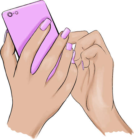 Vector icon hand with manicure nail designのイラスト素材