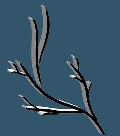 3d winter branch for decor, design website or postersのイラスト素材