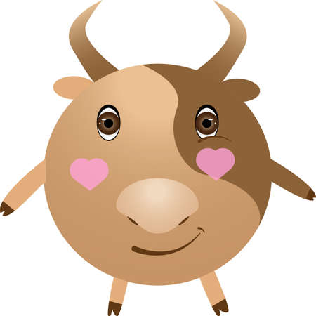 happy winter vector cow symbol 2021 year iconsのイラスト素材