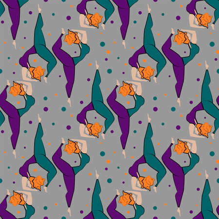 yoga poses color pattern for website or design