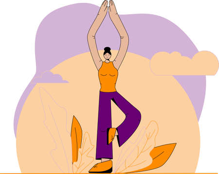 yoga poses color for website or designのイラスト素材