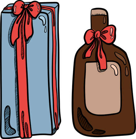 Doodle box with heart for design or decorationsのイラスト素材