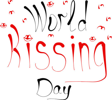 World kissing day vector illustration lettering artのイラスト素材