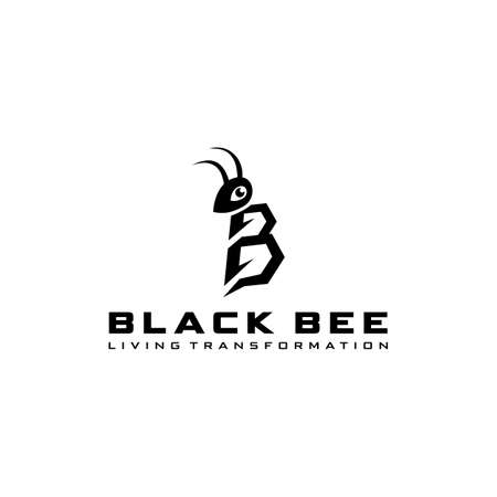 A vicious bee silhouette made cartoon with a sharp sting tool.のイラスト素材