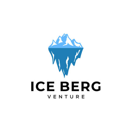 Illustration of an iceberg   above and below water surfaceのイラスト素材