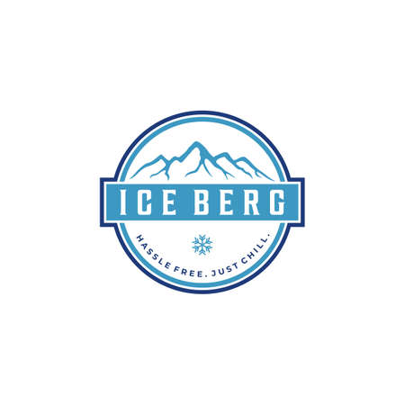 Illustration of an iceberg above and below water surfaceのイラスト素材