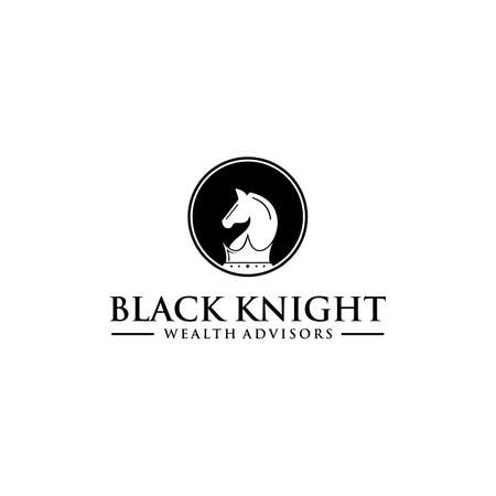 A large horse head silhouette combined with a crown below looks elegant and beautifulのイラスト素材