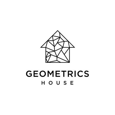 Illustration of house formed from unique geometric linesのイラスト素材