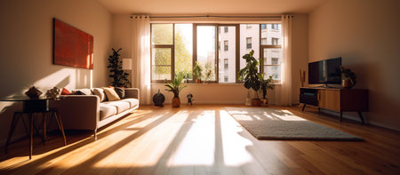 Minimalist house interior design of living room. AI generated imageの素材