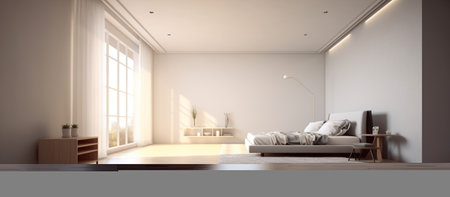 Interior design comfortable Bedroom. AI generated imageの素材